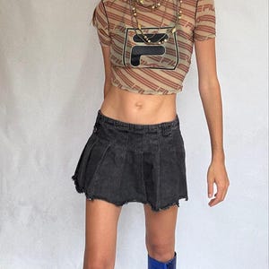 Y2K Fila Logo Mesh Crop Tee Sporty Retro Energy (Size XS)