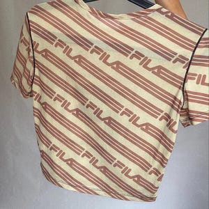 Y2K Fila Logo Mesh Crop Tee Sporty Retro Energy (Size XS)