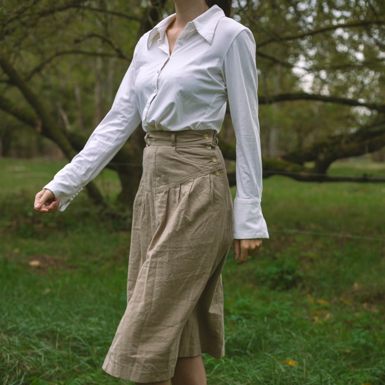 Edwardian blouse romantic long sleeve top Vintage white blouse size XL
