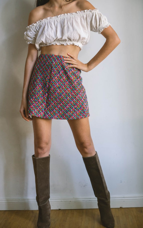Escada colourful mini skirt, Short vintage design… - image 3