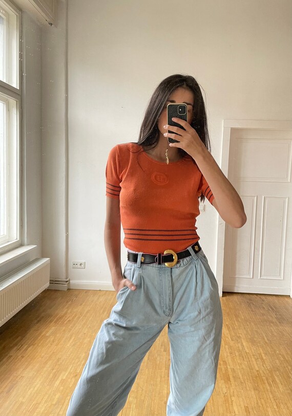 Vintage Iceberg Shirt Orange Tee Wool T 