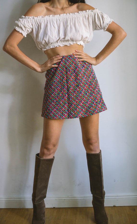 Escada colourful mini skirt, Short vintage design… - image 9