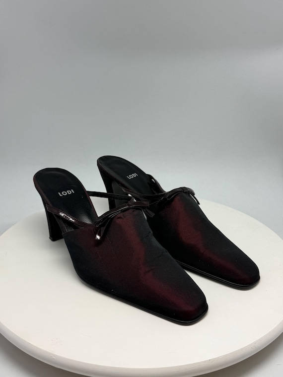 Lodi Dark Burgundy Leather Heels, Pointed Toe, Glossy Finish, Minimalist  Strap Detail, Elegant Chic, US 11, EU 41, Evening Wear - Etsy