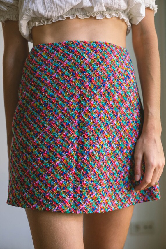 Escada colourful mini skirt, Short vintage design… - image 7