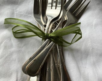 12 銀メッキ デザート フォーク ルイ 15 世スタイルの金細工師