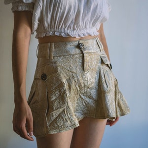Vintage Roberto Cavalli golden mini skirt, sexy designer skirt, image 5
