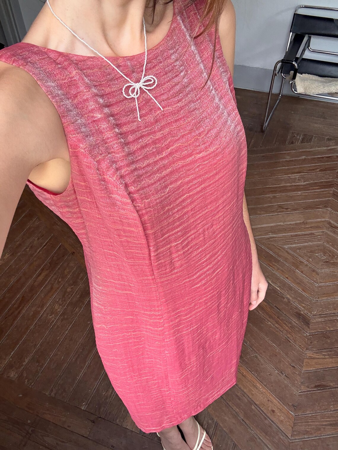 Pink Red Vintage Dress Tapioca José Pedro Zotano, foto 4 di 5