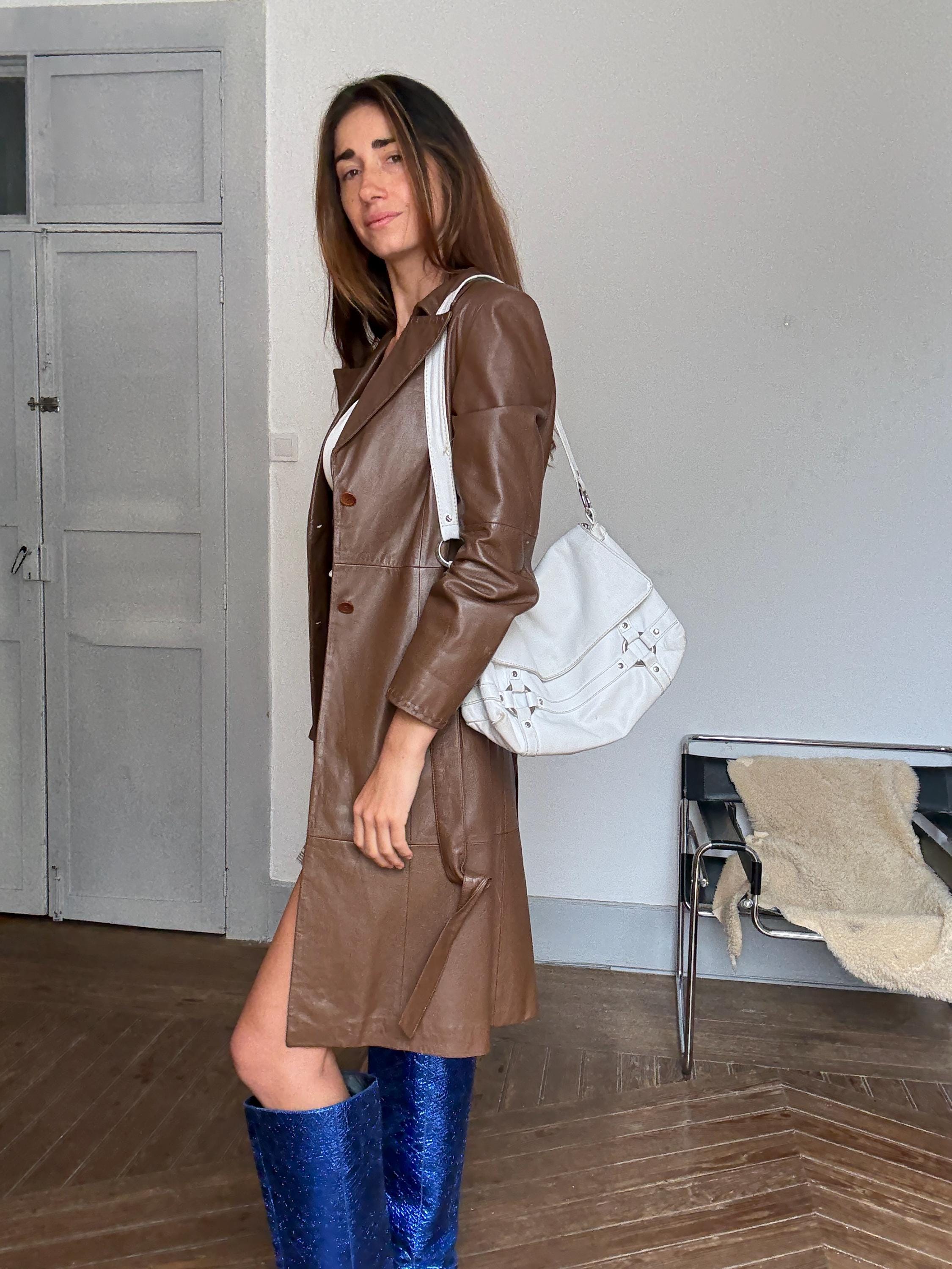 メンズ italian gimmick leather shoulder bag Y2K