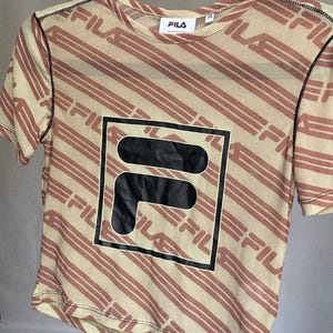 Y2K Fila Logo Mesh Crop Tee Sporty Retro Energy (Size XS)