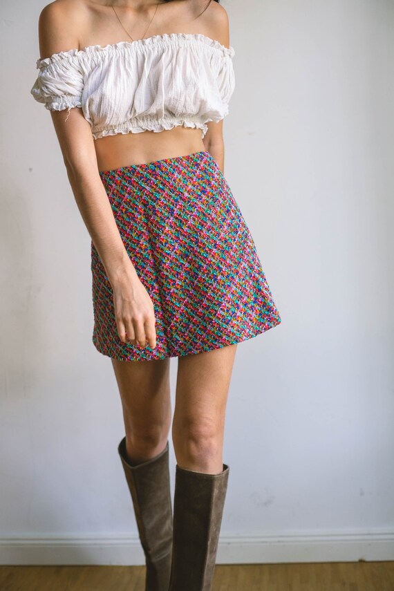 Escada colourful mini skirt, Short vintage design… - image 4