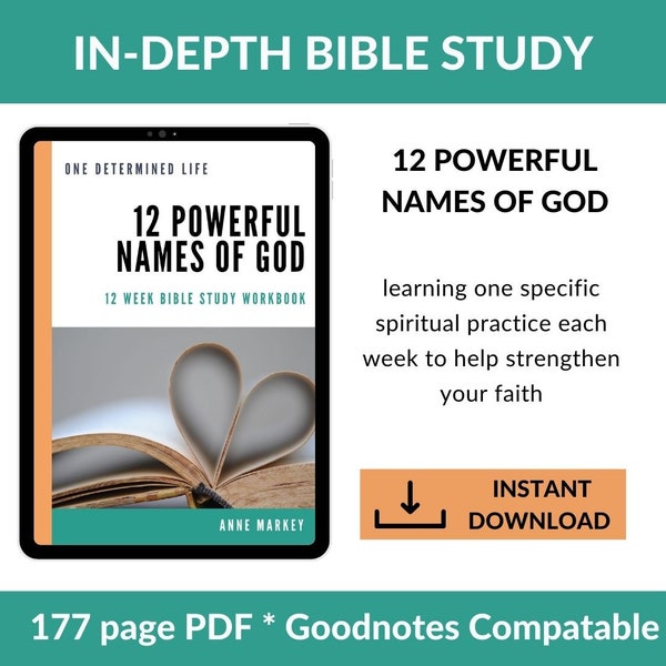 In-Depth Bible Study 12 powerful Names of God Printable Bible Study Guide Digital Scripture Study Workbook Guided Bible Study PDF Worksheets