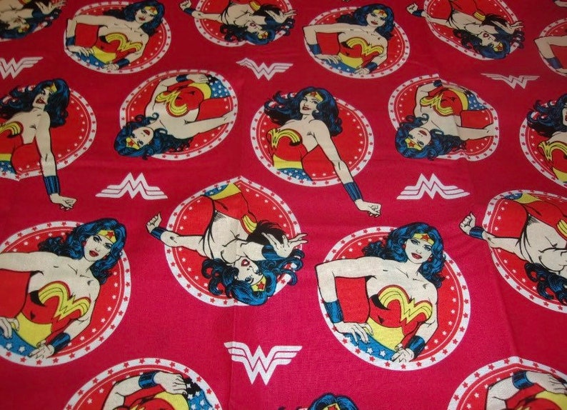 Wonder Woman Many Poses Cotton Fabric 1 yard DC Comics