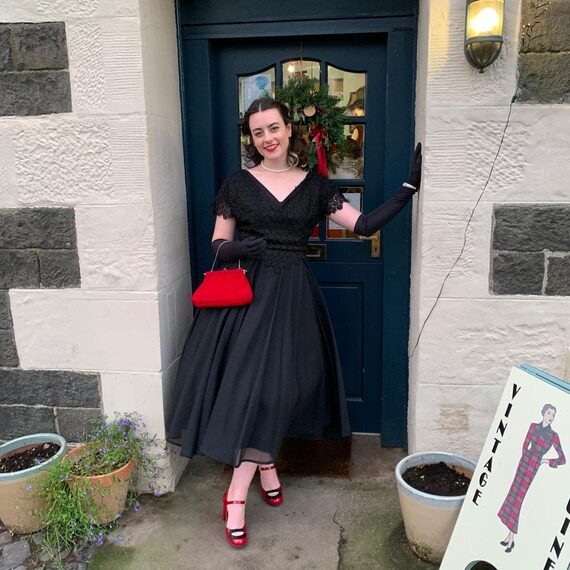 Vintage 1940's Dior Style Evening Dress