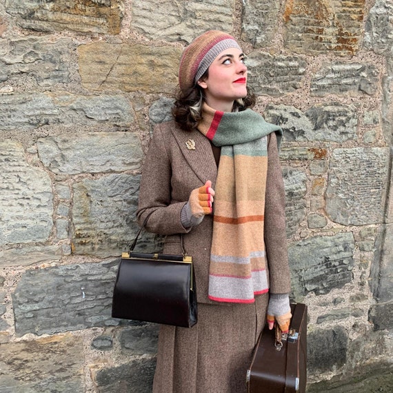Vintage 1940's Brown Tweed Skirt Suit