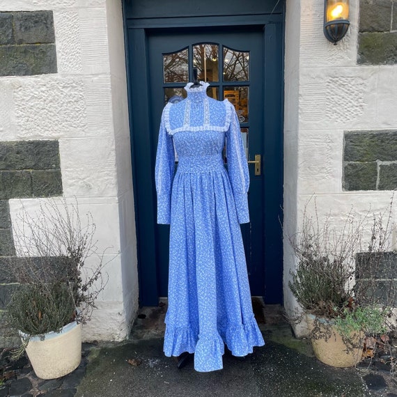 Rare 1970s Laura Ashley Edwardian Prairie Dress W… - image 1