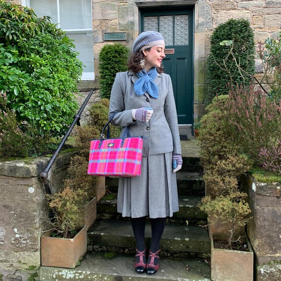 Vintage 1940's Grey Wool Skirt Suit