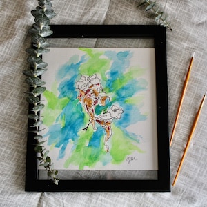Watercolor koi painting