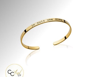 Bracelet Jonc Rigide Femme - Plaqué Or Jaune 750/1000, Ouvert, Neuf étiqueté Bijouterie Papillon Bleu