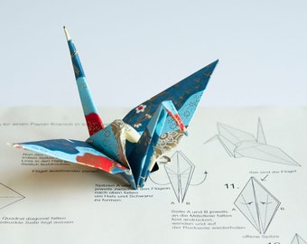 Origami, crane, folding instructions, paper crane, lucky charm