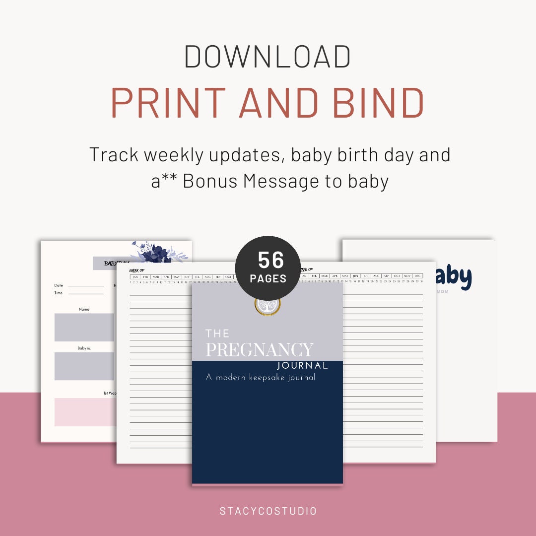 Printable Pregnancy Journal | Pregnancy Planner | Pregnancy Diary ...