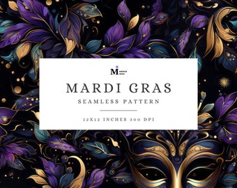 Mardi Gras Seamless Pattern, Mardi Gras Digital Paper, Mardi Gras Printable, Festival Paper, Brazil Holiday, Colorful Party Scrapbook Paper