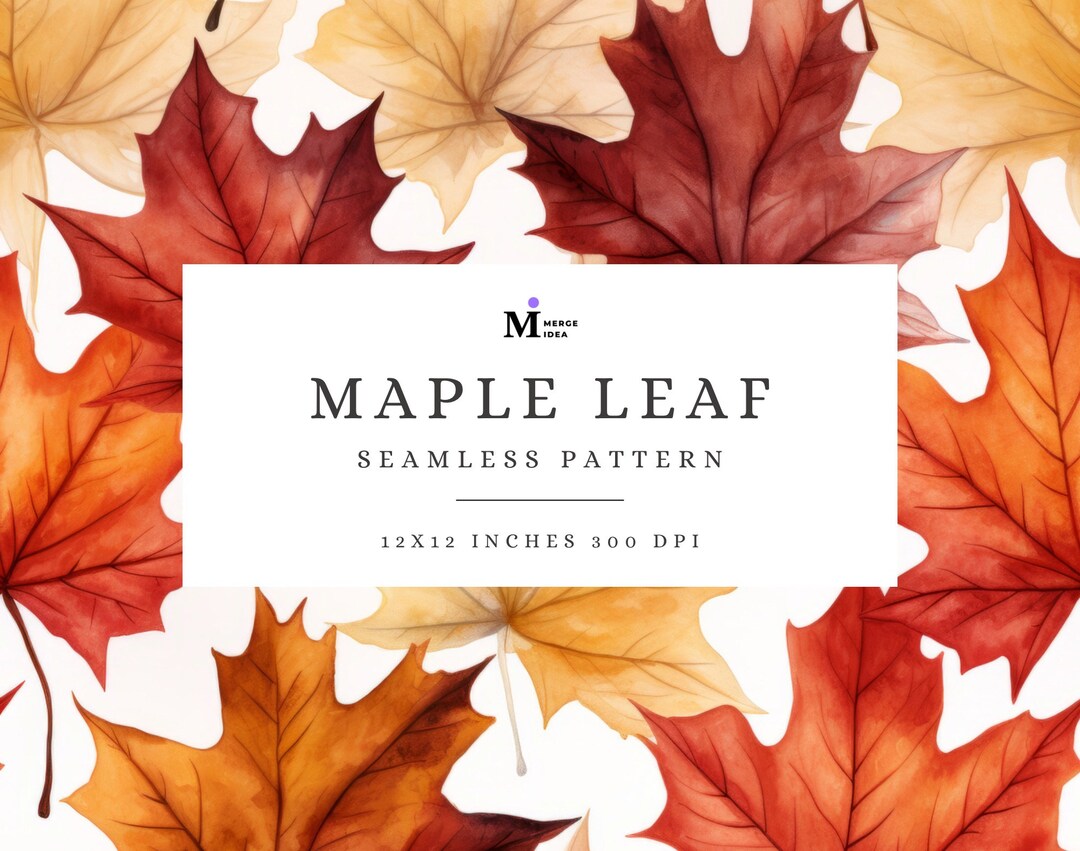 Canada Maple Leaf Seamless Pattern, Fall Leaves Digital Paper ...