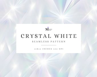 Patrón transparente blanco cristal, papel digital de lujo blanco, patrón de gemas, patrón de diamantes blancos, patrón de bengalas de holograma para uso comercial