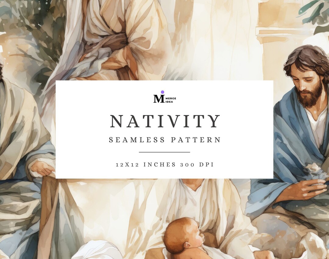Nativity Seamless Pattern, Jesus Christ, Bible Story, Nativity Scene ...