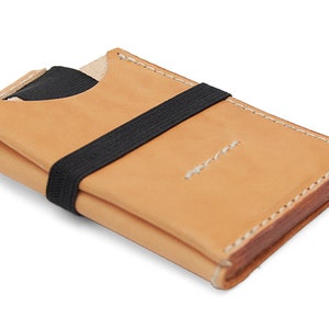 Porta carte di credito in pelle minimalista fatto a mano, portafoglio sottile per donna e uomo, tasca per carte, protezione per carte, Made in Italy