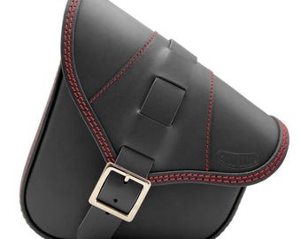 Leather Swing Arm Bag: Quick Buckle, Fits Softail, Breakout, Bob