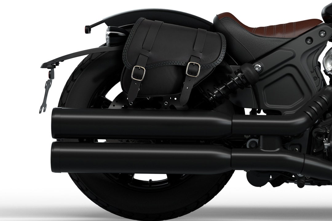 Leather Saddlebag for Indian Scout Bobber: Handcrafted in Italy