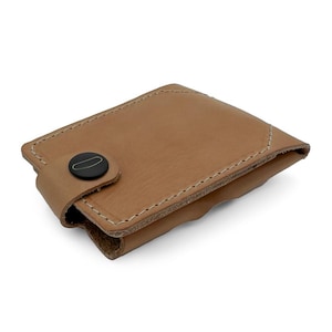 Portafoglio in pelle minimalista fatto a mano, portafoglio sottile per donna e uomo, scomparti per carte e fermasoldi, protezione per carte, Made in Italy
