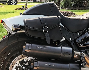 Leather Saddlebag for 2018-2022 Harley Davidson Softail Fat - Etsy