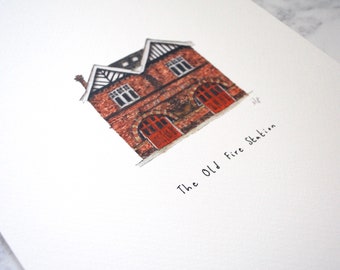 Tonbridge Illustration Print - The Old Fire Station