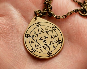 Hex Key of Solomon Pendant Star of David Hexagram Cord Necklace Occult Ethnic