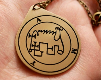 Amy seal necklace, Ars goetia demon jewelry, Sigil of Amy pendant