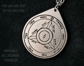 Fourth Pentacle of Saturn pendant 4th King solomon seal of Saturn Solomonic magic made of brass stainless steel copper with custom text
