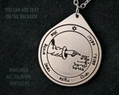Fifth Pentacle of the Moon pendant King solomon seal of Moon Solomon magic brass stainless steel copper with custom text