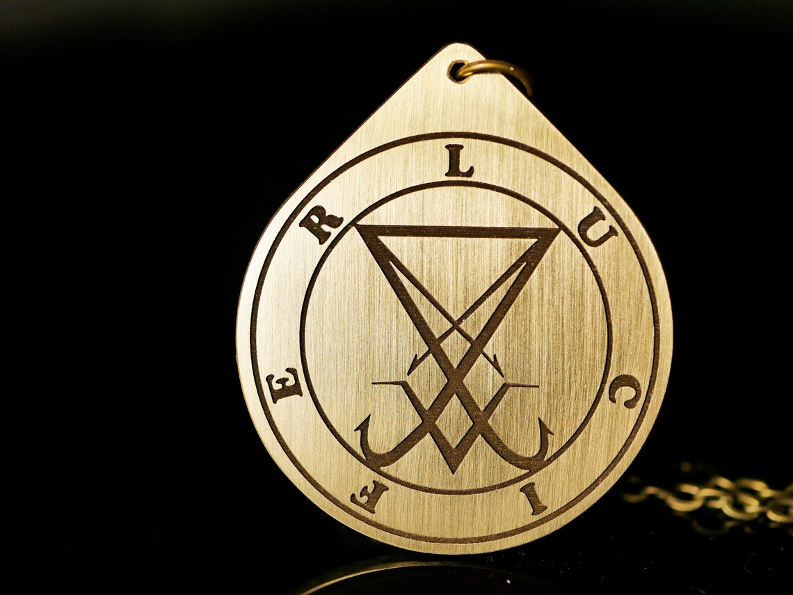 Lucifer sigil pendant Demon Seal of Lucifer necklace Satanism | Etsy