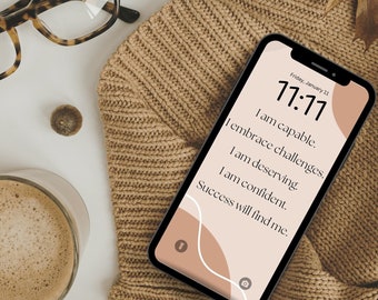 Affirmation iPhone Wallpaper: Editable Minimalist Design (Digital Download)