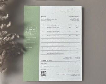 Minimalist Invoice Template: Editable Custom Order Form (Digital Download)
