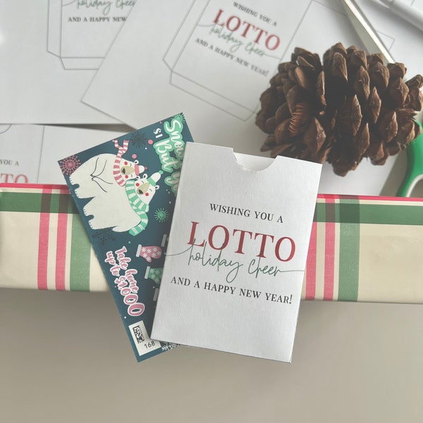 Fast Last Minute Christmas Gift Idea | Holiday Lottery Ticket Envelope | Lotto Stocking Stuffer Idea | Editable Envelope for Money Gift
