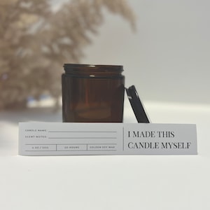Kundenspezifisches Kerzenetikett für DIY-Minimalist-Kerzenverpackung & Kerzenherstellungsparty oder Werkstatt | Kerzenherstellung Geschenkidee, vollständig auf Canva bearbeitbar