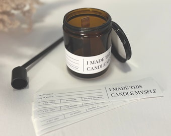 Minimalist Candle Label Template: DIY Candle Making Party (Canva Editable, PDF)