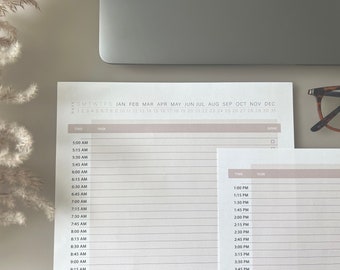 Minimalist Time Block Planner: 15-Minute Schedule (Digital Planner)