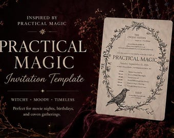 Customizable Practical Magic Release Party Invitation | Canva Template Halloween Party Invite | Instant Download