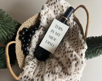 Unique Holiday Gift Idea for Wine or Espresso Martinis | Christmas Host Present Bottle Tag | Canva Editable Funny Last Minute Neighbor Gift