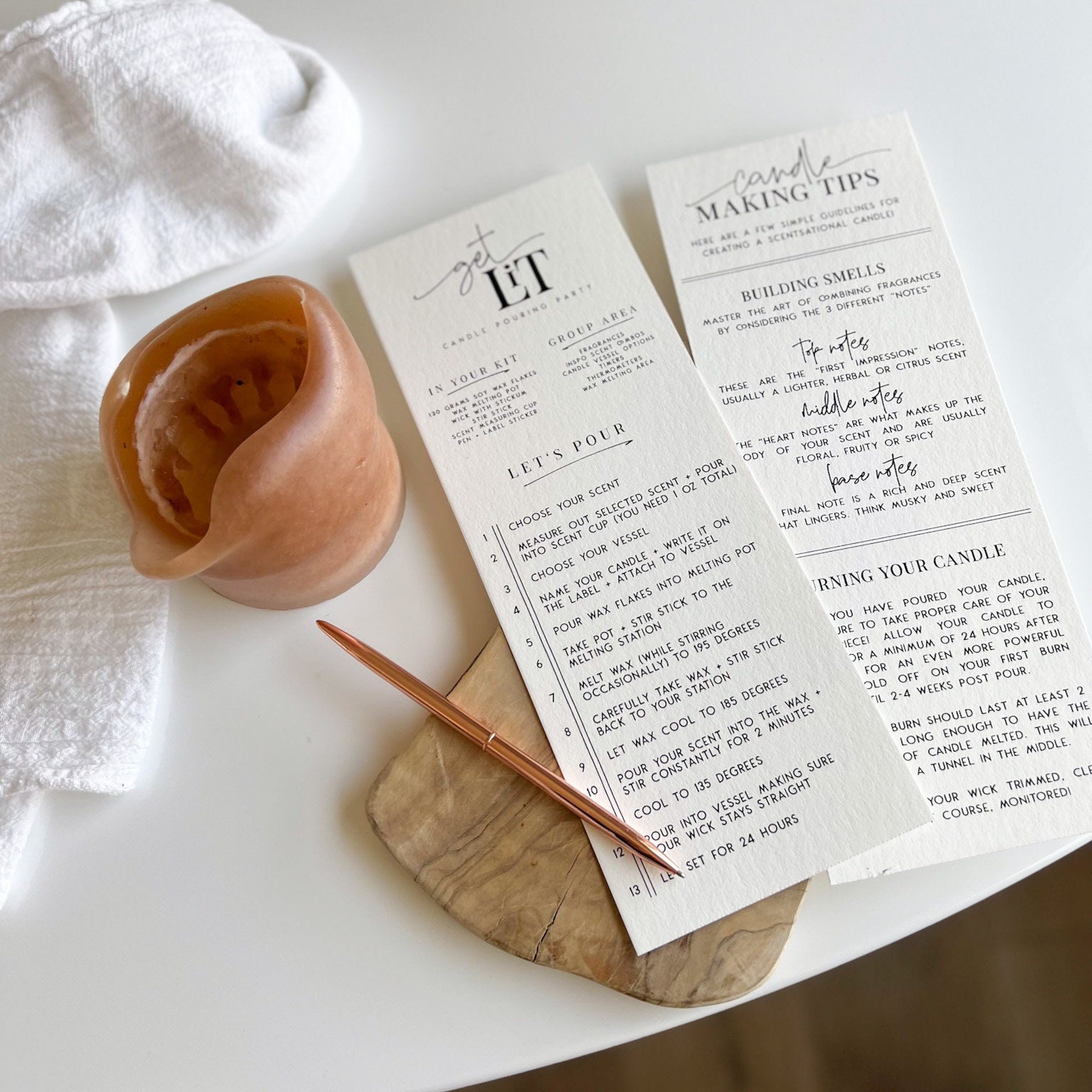 Candle Making Tips Printable | Minimalist Style for DIY Candle Making Party | Host Your Own ...