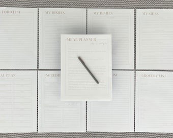 Weekly Meal Planner Printable: Grocery List Organizer (9-Page PDF)