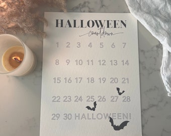 Minimalist Halloween Countdown Calendar: Kids Activity (Digital Download)